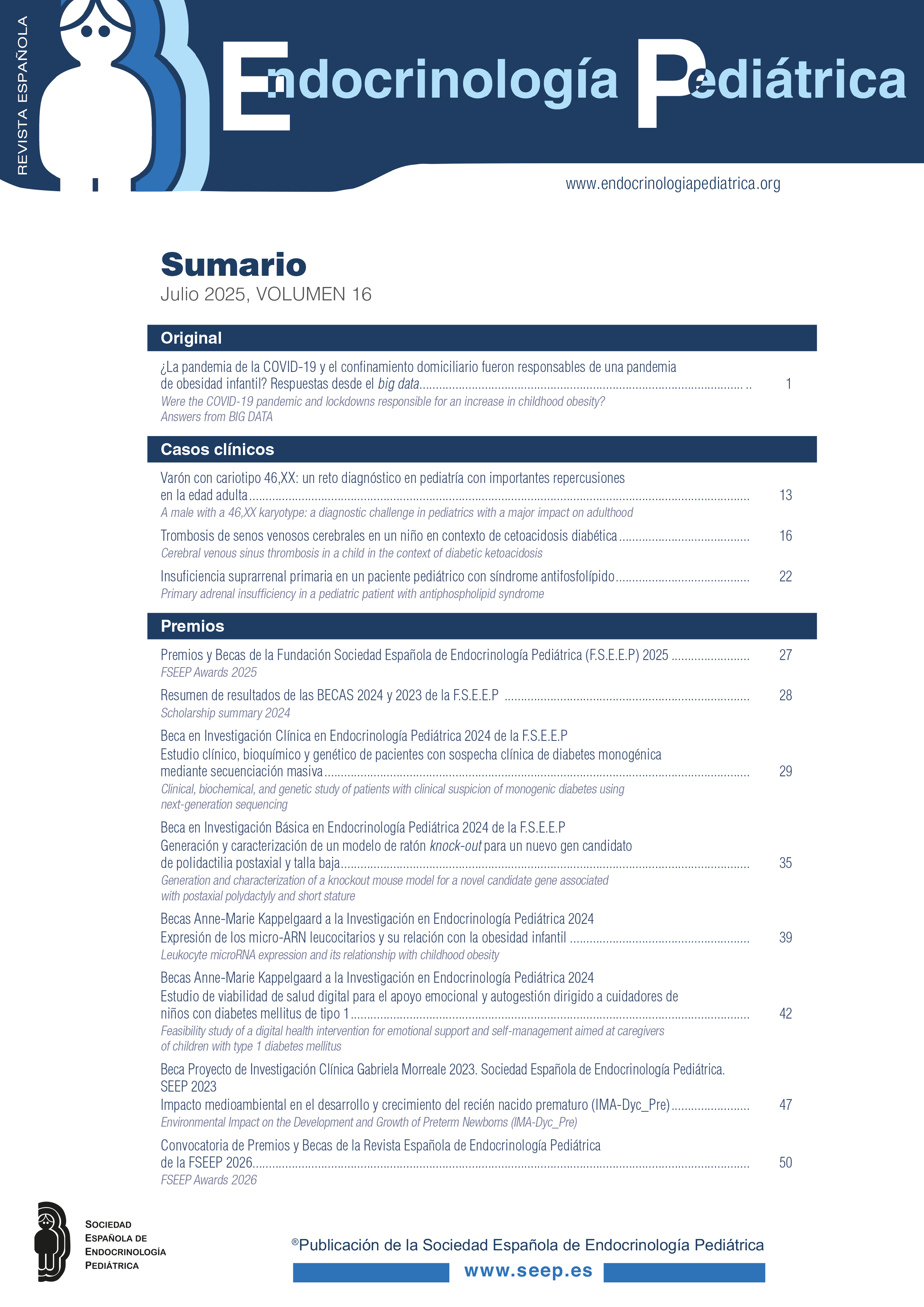 Rev Esp Endocrinol Pediatr Nº 1 Año 2025&nbsp;&nbsp;